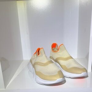 Cole Haan Tan and Neon Orange Women's Slip-On Sneakers